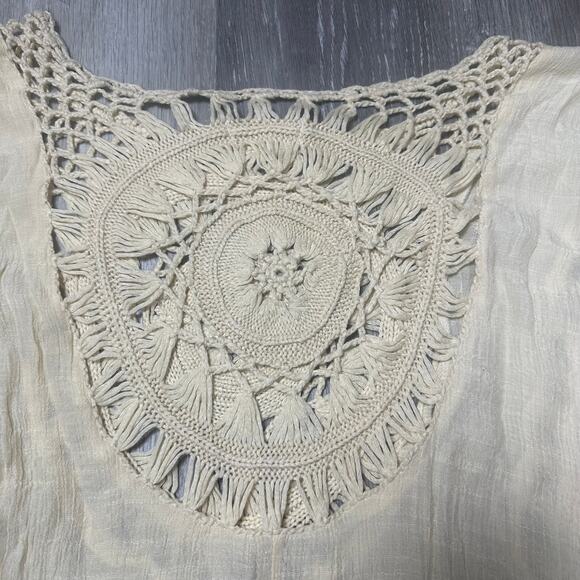 Rebellion Again Cream Boho Crochet Braided Top - Picture 6 of 6